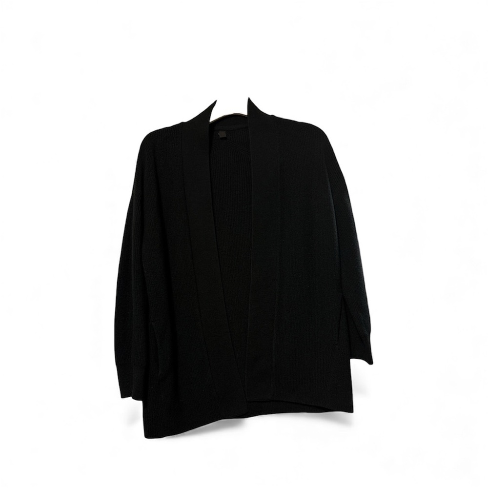 Lululemon Black Merino wool-blend ribbed cardigan